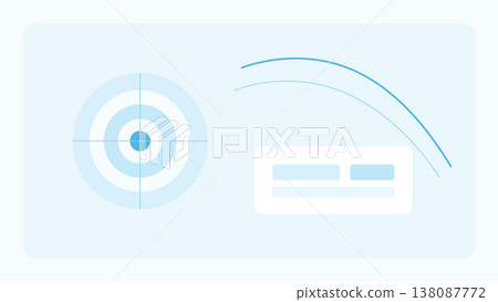 Medical interface background with diagnostic scan rings, clean data arcs and futuristic clinical composition for healthcare dashboard systems 138087772