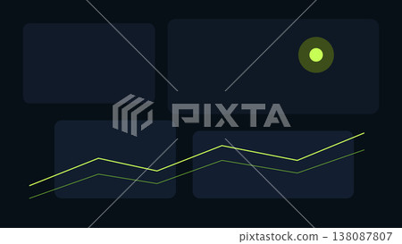 Dark dashboard product background with lime signal accents, asymmetric frame layout and clean geometric hierarchy for control screens 138087807