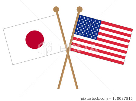 日本和美國的國旗 138087815
