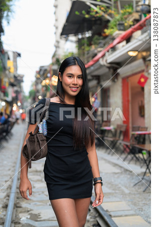 Thai Woman at Hanoi Train Street Vietnam Thai Woman at Hanoi Train Street Vietnam 138087873
