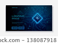 Blue circuit board background with glowing tech lines 138087918