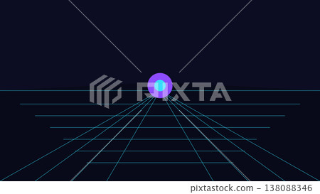 Futuristic neon technology background with perspective tunnel grid, glowing horizon and immersive cyber space composition for tech visuals Futuristic neon technology background with perspective tunnel grid, glowing horizon and immersive cyber space composition for tech visuals 138088346