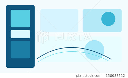 Clean fintech UI abstract background with side aligned frames, circular accents, flowing shapes and modern composition for app and web presentations Clean fintech UI abstract background with side aligned frames, circular accents, flowing shapes and modern composition for app and web presentations 138088512