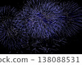 Chiba Makuhari Beach Fireworks Festival: A fantastic display of blue and purple fireworks illuminating the night sky. 138088531