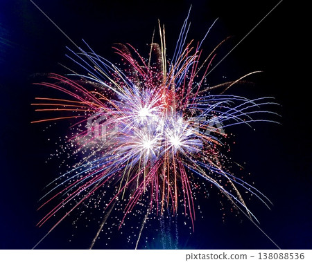Sumida River Fireworks Festival: Vibrant, large-flowered fireworks light up the night sky. Sumida River Fireworks Festival: Vibrant, large-flowered fireworks light up the night sky. 138088536