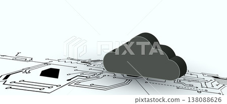 Cloud smart concept technology innovation background and network security 138088626