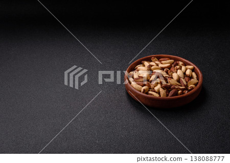 Brazil nuts, raw and shelled, are a source of selenium and a healthy food ingredient. Brazil nuts Brazil nuts, raw and shelled, are a source of selenium and a healthy food ingredient. Brazil nuts 138088777