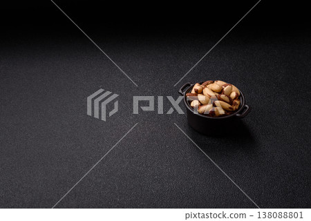 Brazil nuts, raw and shelled, are a source of selenium and a healthy food ingredient. Brazil nuts Brazil nuts, raw and shelled, are a source of selenium and a healthy food ingredient. Brazil nuts 138088801