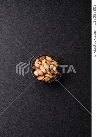 Brazil nuts, raw and shelled, are a source of selenium and a healthy food ingredient. Brazil nuts Brazil nuts, raw and shelled, are a source of selenium and a healthy food ingredient. Brazil nuts 138088802