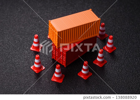 Arrest of a container of goods or restriction of supplies due to sanctions. Container confiscation 138088920