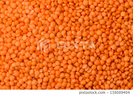 Raw red lentils as a source of protein for a healthy vegan meal. Red lentils 138089404