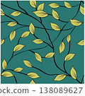 Spring botanical print. Vector retro floral seamless pattern. Seamless pattern abstract leaf.  138089627
