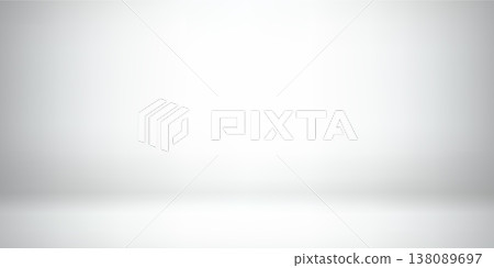 White limbo background with soft gradient. Minimalist backdrop in neutral tones. Empty space for showcasing product. 138089697