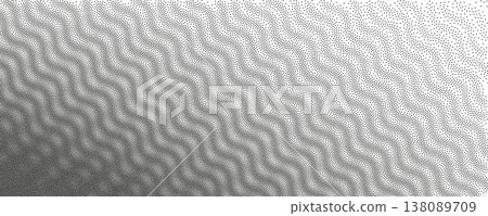 Wavy gradient diagonal monochrome grain transition background. Stipple ripple noise pattern texture. Wavy gradient diagonal monochrome grain transition background. Stipple ripple noise pattern texture. 138089709