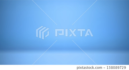 Blue limbo background with soft gradient. Minimalist backdrop in neutral tones. Empty space for showcasing product. 138089729