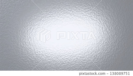 Silver ice pattern on frosted glass surface background. Glossy gradient rough material effect. 138089751