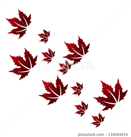 Red Autumn Maple Leaves Falling Isolated on White Red Autumn Maple Leaves Falling Isolated on White 138089814