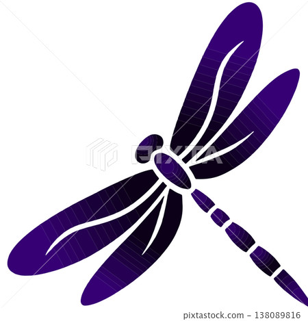 Purple Dragonfly Vector Icon Isolated on White 138089816