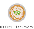 Delicious-looking udon noodles viewed from above. 138089879