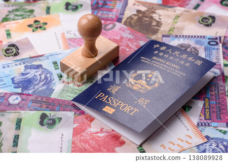 A Hong Kong passport, a document for travel, leisure, and work. A Hong Kong passport 138089928