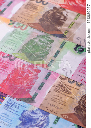 Hong Kong paper money, cash currency for exchange and financial transactions. Hong Kong money 138089957