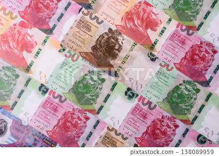 Hong Kong paper money, cash currency for exchange and financial transactions. Hong Kong money 138089959