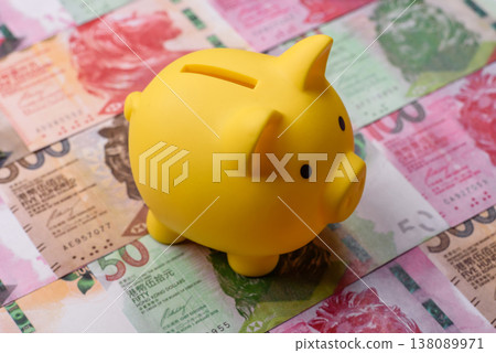 A piggy bank as a concept for storing, accumulating, and saving financial resources. A piggy bank 138089971