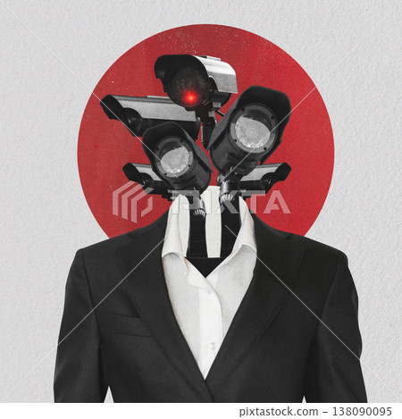 Surveillance controlling individual identity representing big brother monitoring Surveillance controlling individual identity representing big brother monitoring 138090095