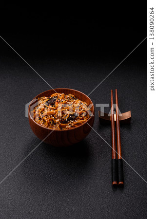 Yakisoba, Asian noodles with vegetables and meat, is a Japanese spicy food. Yakisoba or udon Yakisoba, Asian noodles with vegetables and meat, is a Japanese spicy food. Yakisoba or udon 138090264