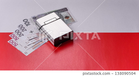 Metal cigarette box, harmful habits, nicotine use and the risk of cancer. Cigarette box 138090504