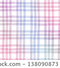 Pink Purple Gradient Plaid Gingham Madras Check Hand Drawn Background Pattern Overlay 138090873