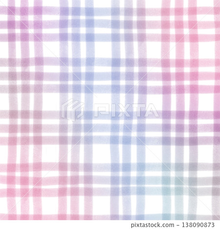 Pink Purple Gradient Plaid Gingham Madras Check Hand Drawn Background Pattern Overlay 138090873
