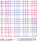 Pink Purple Gradient Plaid Gingham Madras Check Hand Drawn Background Pattern Overlay 138090874