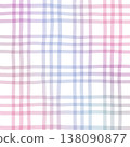 Pink Purple Gradient Plaid Gingham Madras Check Hand Drawn Background Pattern Overlay 138090877