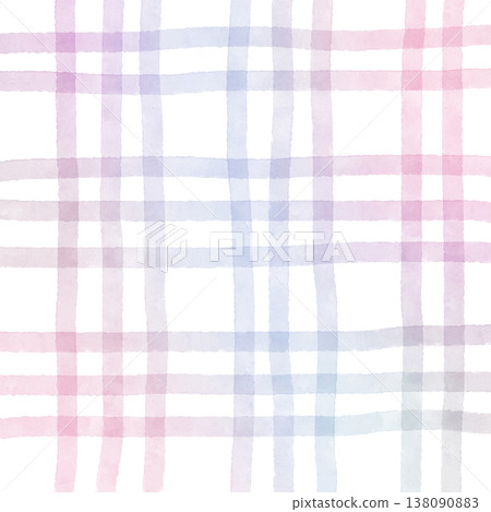 Pink Purple Gradient Plaid Gingham Madras Check Hand Drawn Background Pattern Overlay 138090883