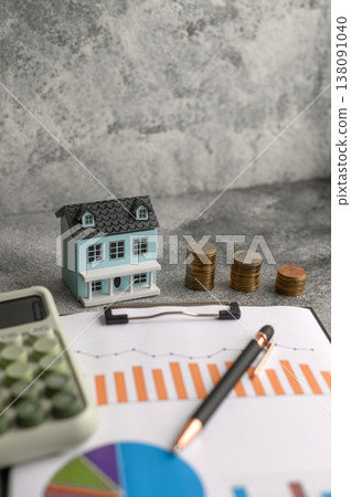 Conceptual background for real estate, buying, selling a home or commercial space. Real estate Conceptual background for real estate, buying, selling a home or commercial space. Real estate 138091040
