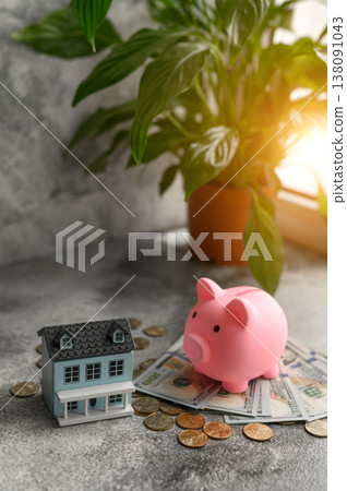 Conceptual background for real estate, buying, selling a home or commercial space. Real estate 138091043