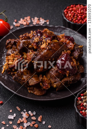 Chicken, duck, or goose liver with plums, onions, and spices. Chicken liver Chicken, duck, or goose liver with plums, onions, and spices. Chicken liver 138091070