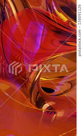 Abstract Glass Waves in Blue and Green. 3D Render Abstract Glass Waves in Blue and Green. 3D Render 138091126
