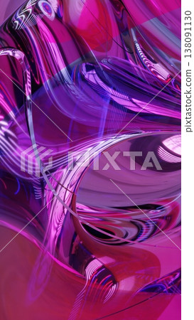 Abstract Glass Waves in Blue and Green. 3D Render Abstract Glass Waves in Blue and Green. 3D Render 138091130