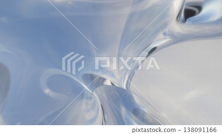Abstract Glass Waves in Blue and Green. 3D Render Abstract Glass Waves in Blue and Green. 3D Render 138091166