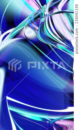 Abstract Glass Waves in Blue and Green. 3D Render Abstract Glass Waves in Blue and Green. 3D Render 138091198