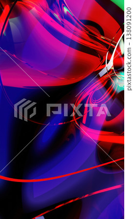 Abstract Glass Waves in Blue and Green. 3D Render Abstract Glass Waves in Blue and Green. 3D Render 138091200