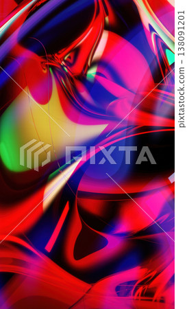 Abstract Glass Waves in Blue and Green. 3D Render Abstract Glass Waves in Blue and Green. 3D Render 138091201