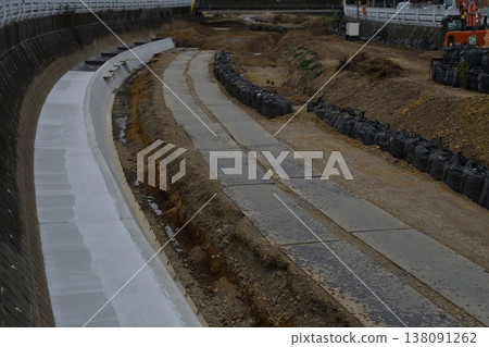 Riverbed improvement work 138091262