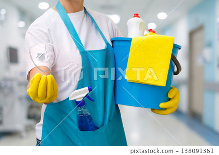 Safe healthcare cleaning 138091361