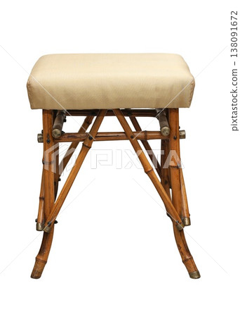 Elegant wooden stool with soft cushion perfect for any stylish interior space or outdoor setting 138091672