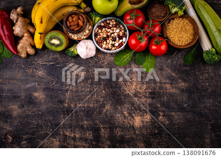 Clean eating balanced protein healthy food. 138091676