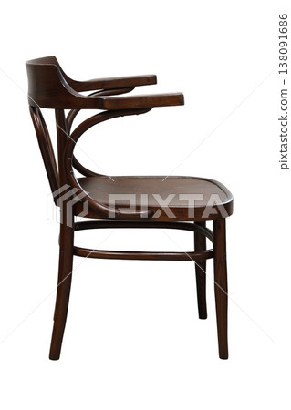 Elegant wooden chair in classic design showcases craftsmanship and style for any cozy space Elegant wooden chair in classic design showcases craftsmanship and style for any cozy space 138091686