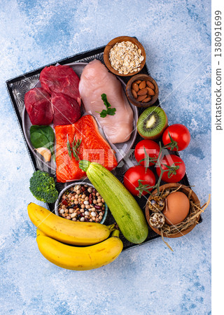 Clean eating balanced protein healthy food. Clean eating balanced protein healthy food. 138091699